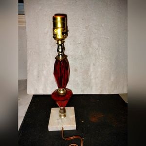 Vintage night table lamp red